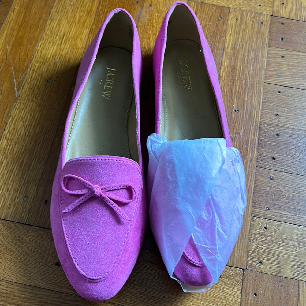 Pink Jcrew factory tasseled loafers